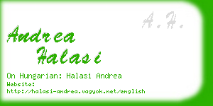 andrea halasi business card